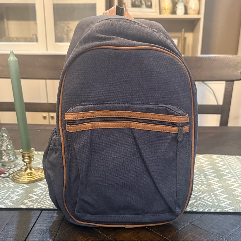 Thirty-One Thermal Sling‎ Backpack Insulated Lunch Cooler Gray Brown NWOT